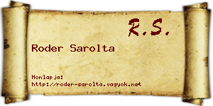 Roder Sarolta névjegykártya